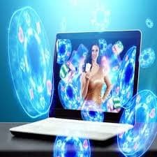 Tampilan meja Domino QQ di platform ibl bet dengan kartu domino dan chip permainan
